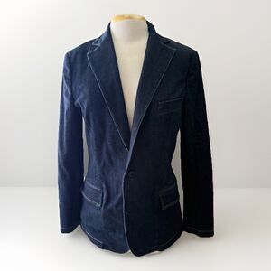 New! POLO Ralph Lauren Women Denim Blazer Jacket Indigo Blue, Size 12